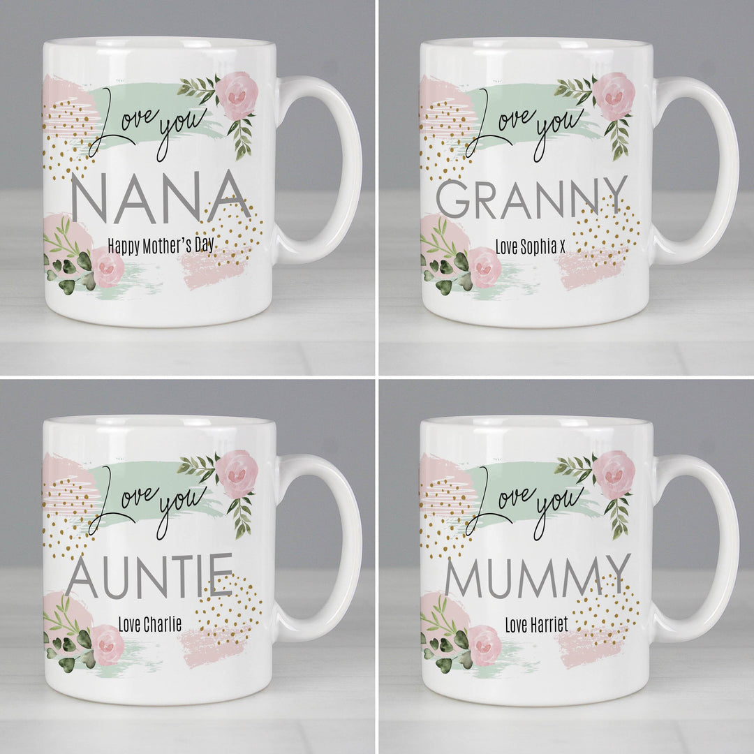Personalised Memento Mugs Personalised Abstract Rose Mug