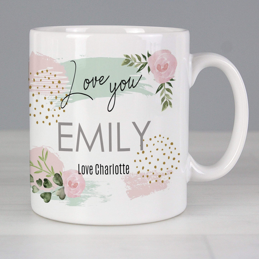 Personalised Memento Mugs Personalised Abstract Rose Mug