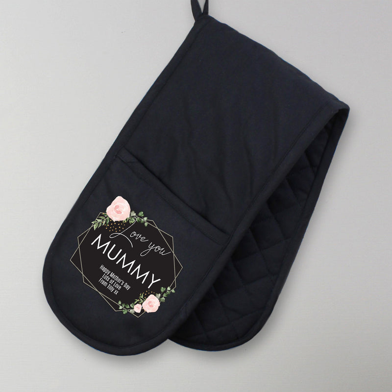Personalised Memento Personalised Abstract Rose Oven Gloves