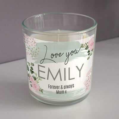 Personalised Memento Candles & Reed Diffusers Personalised Abstract Rose Scented Jar Candle