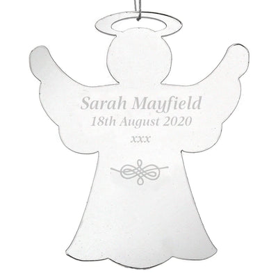 Personalised Memento Christmas Decorations Personalised Acrylic Angel Decoration