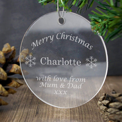 Personalised Memento Christmas Decorations Personalised Acrylic Bauble Decoration