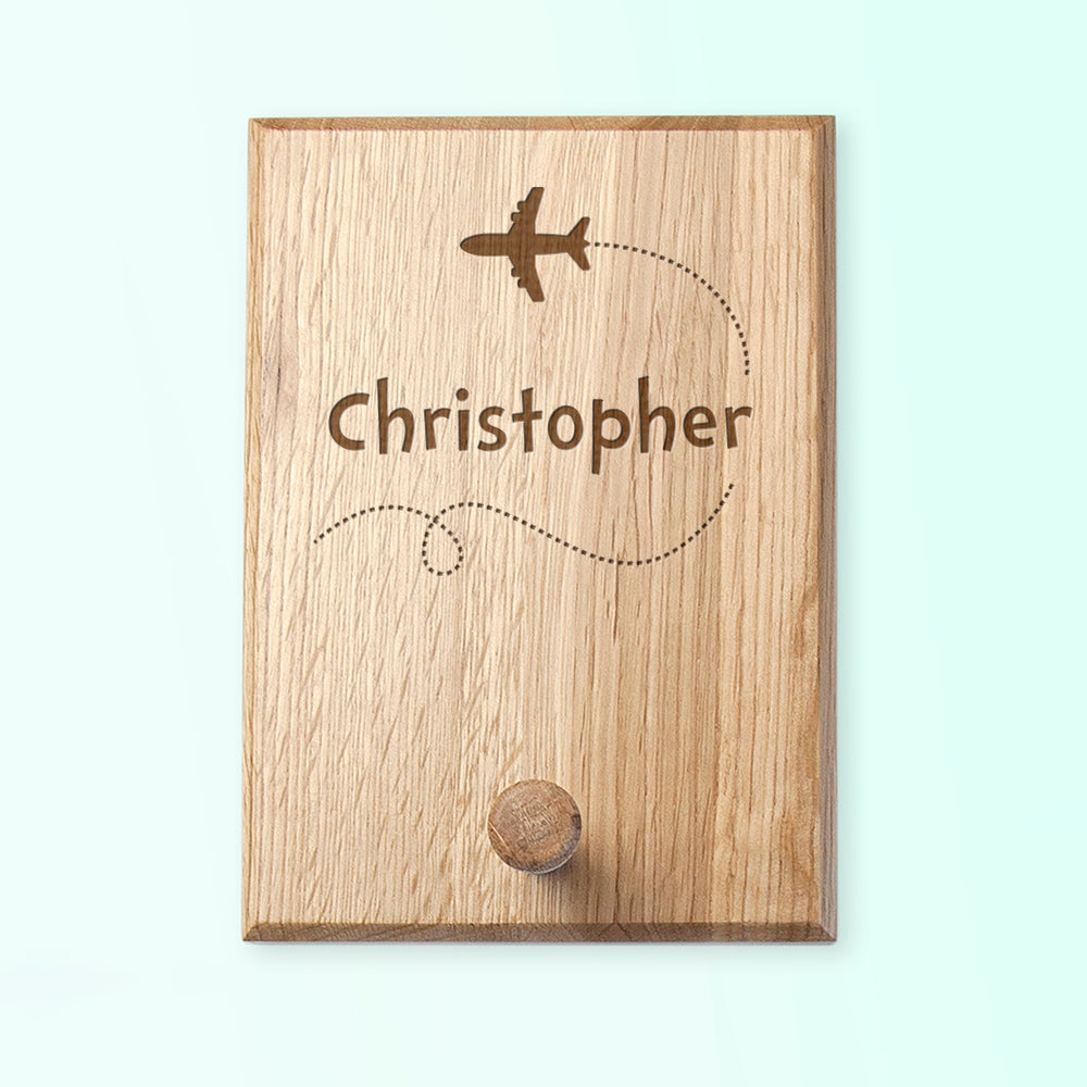 Personalised Aeroplane Peg Hook