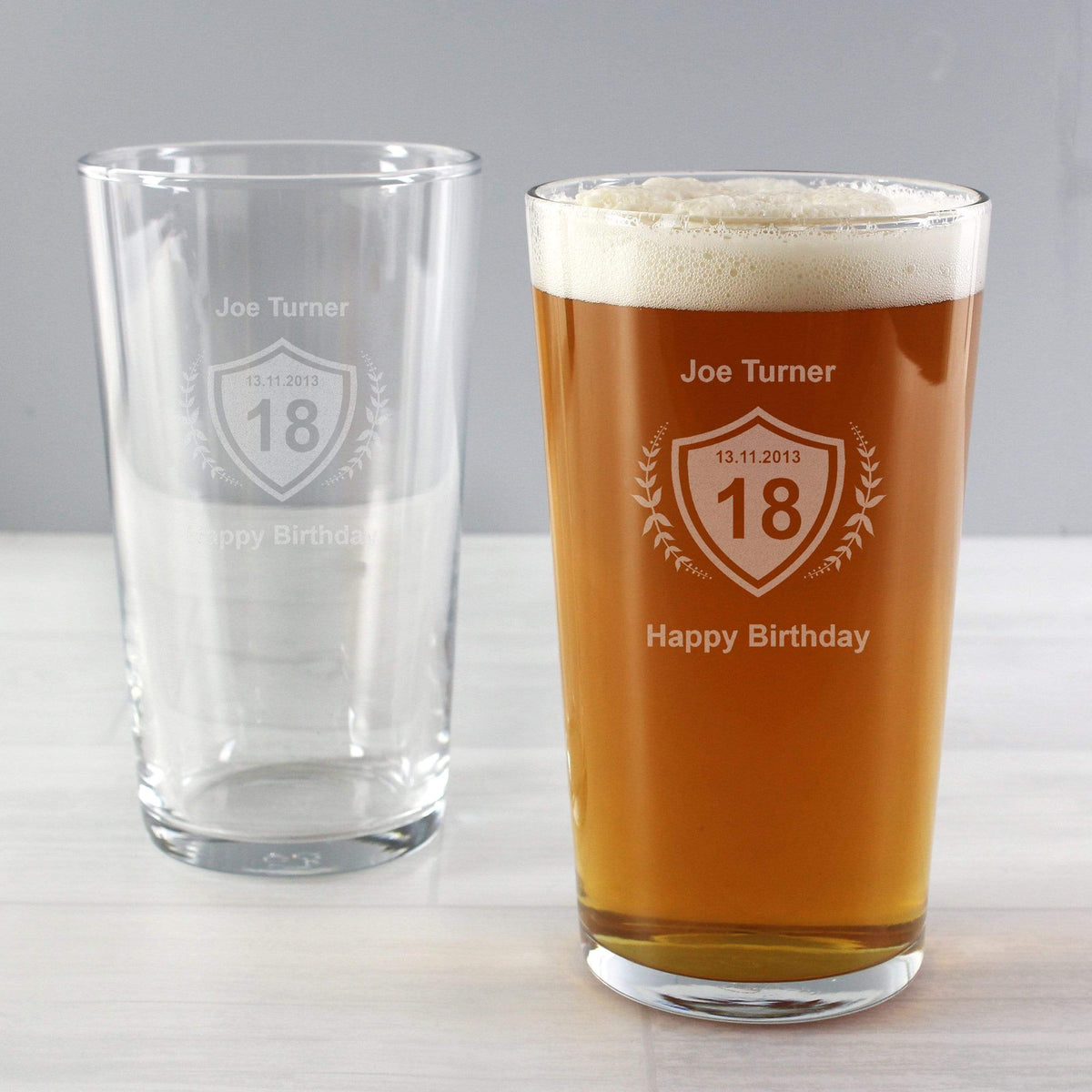 Personalised Memento Glasses & Barware Personalised Age Crest Pint Glass