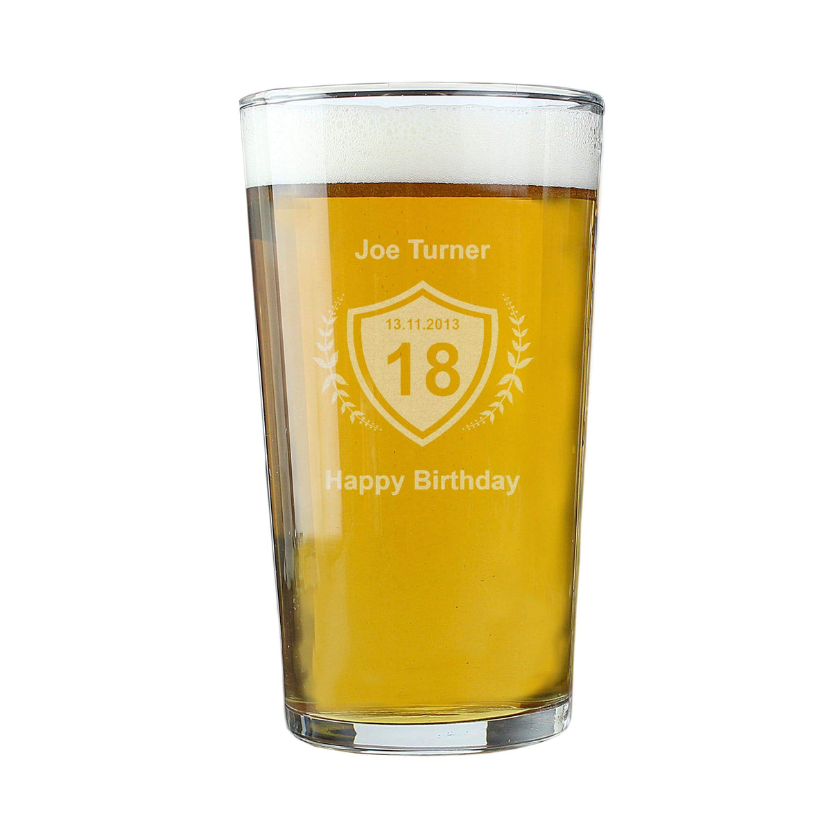 Personalised Memento Glasses & Barware Personalised Age Crest Pint Glass