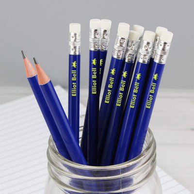 Personalised Memento Stationery & Pens Personalised Alien Motif Blue Pencils