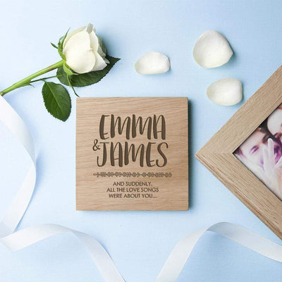 Treat Personalised All About You Oak Photo Cube