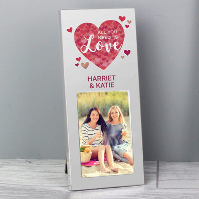 Personalised Memento Photo Frames, Albums and Guestbooks Personalised 'All You Need is Love' Confetti Hearts 2x3 Photo Frame