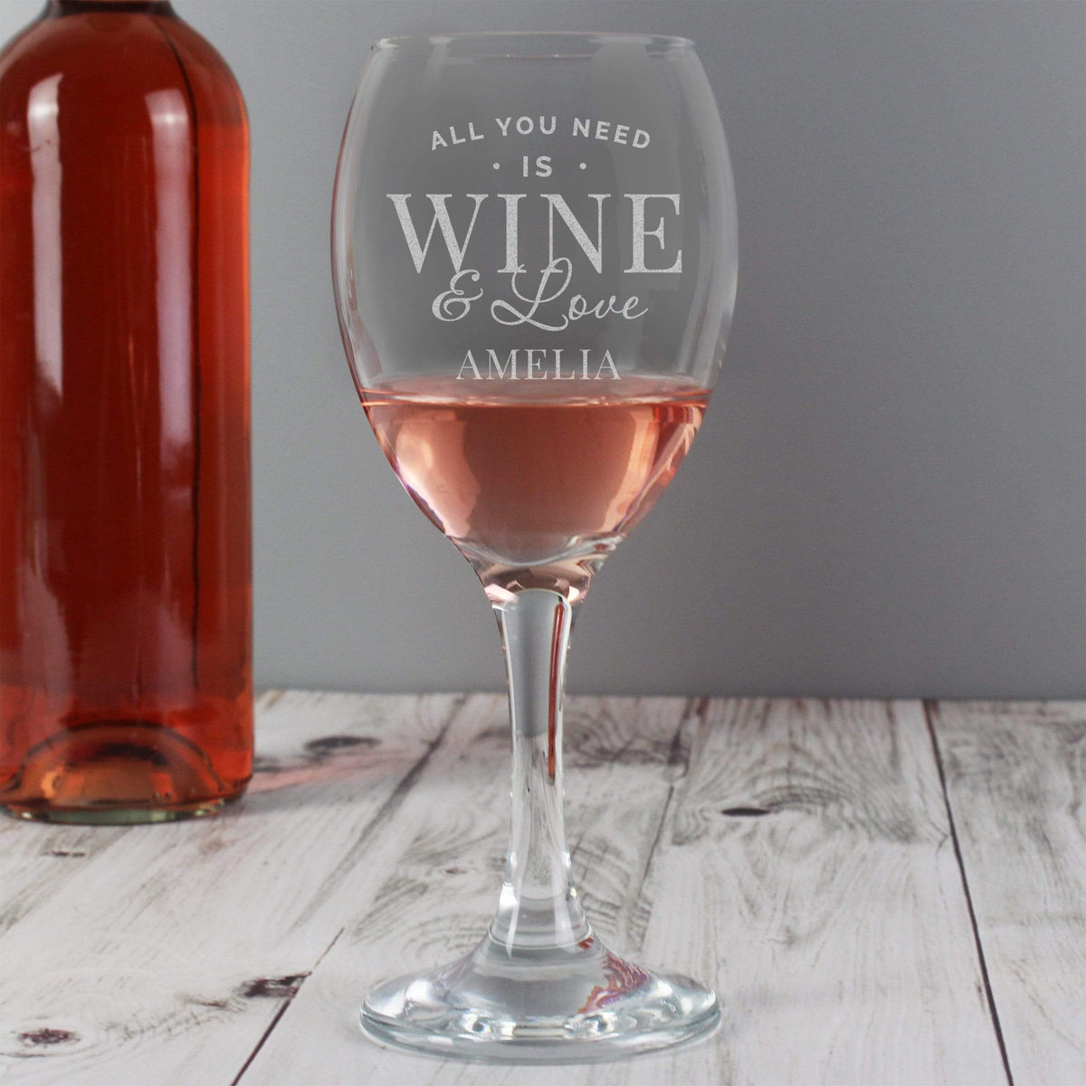 Personalised Memento Glasses & Barware Personalised 'All You Need is Wine' Wine Glass