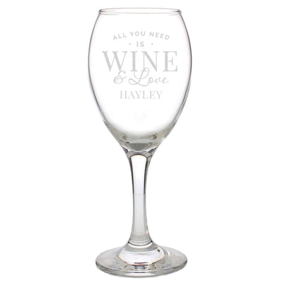 Personalised Memento Glasses & Barware Personalised 'All You Need is Wine' Wine Glass