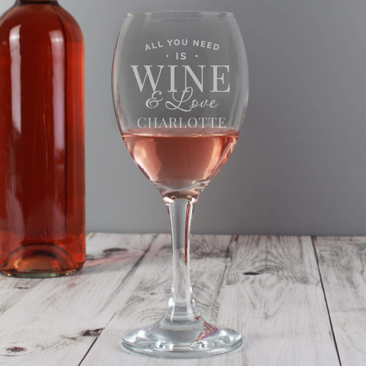 Personalised Memento Glasses & Barware Personalised 'All You Need is Wine' Wine Glass