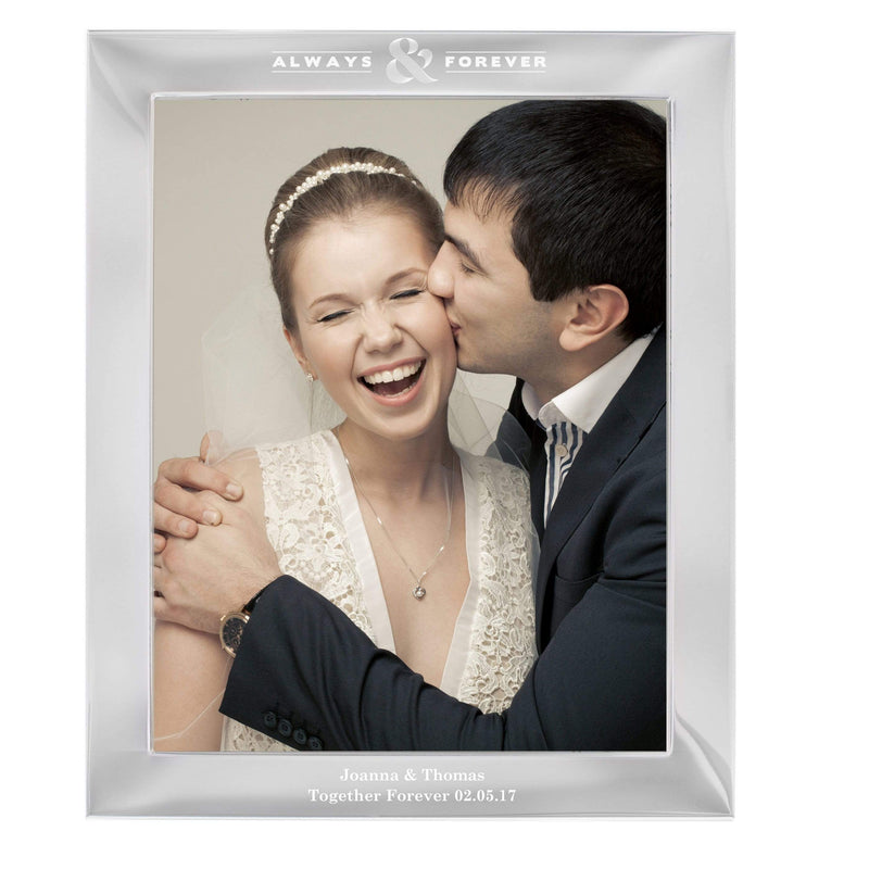 Personalised Memento Photo Frames, Albums and Guestbooks Personalised Always & Forever 8x10 Silver Photo Frame