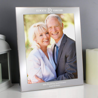 Personalised Memento Photo Frames, Albums and Guestbooks Personalised Always & Forever 8x10 Silver Photo Frame