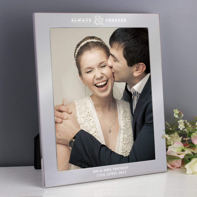 Personalised Memento Photo Frames, Albums and Guestbooks Personalised Always & Forever 8x10 Silver Photo Frame