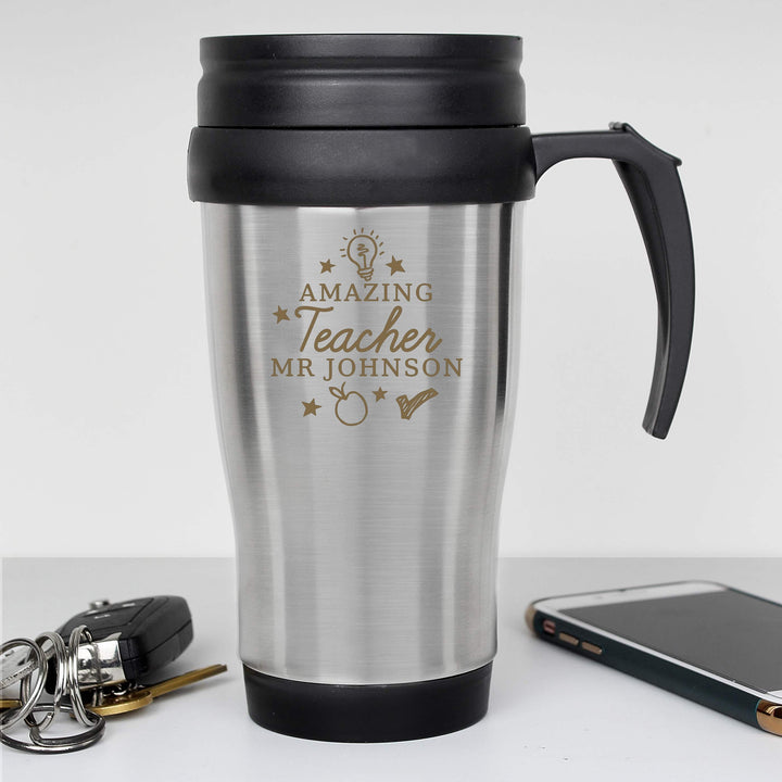Personalised Memento Mugs Personalised Amazing Teacher Travel Mug