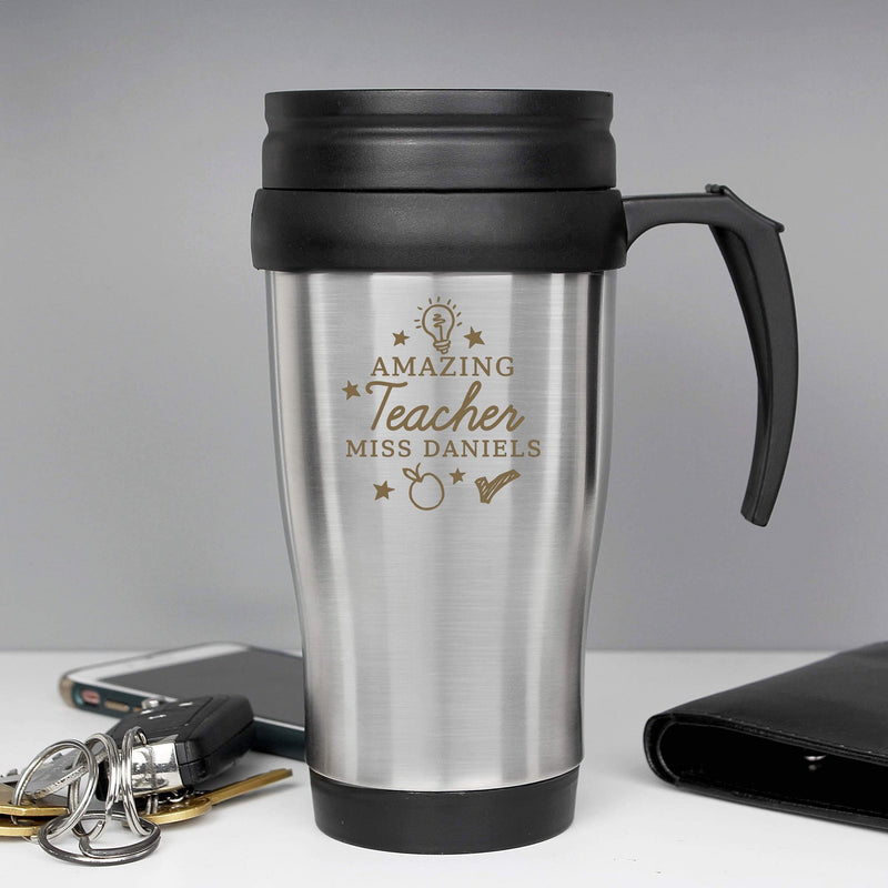Personalised Memento Mugs Personalised Amazing Teacher Travel Mug