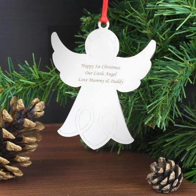Personalised Memento Personalised Angel Tree Decoration