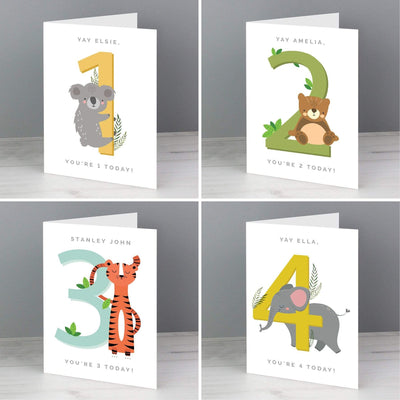 Personalised Memento Greetings Cards Personalised Animal Birthday Card