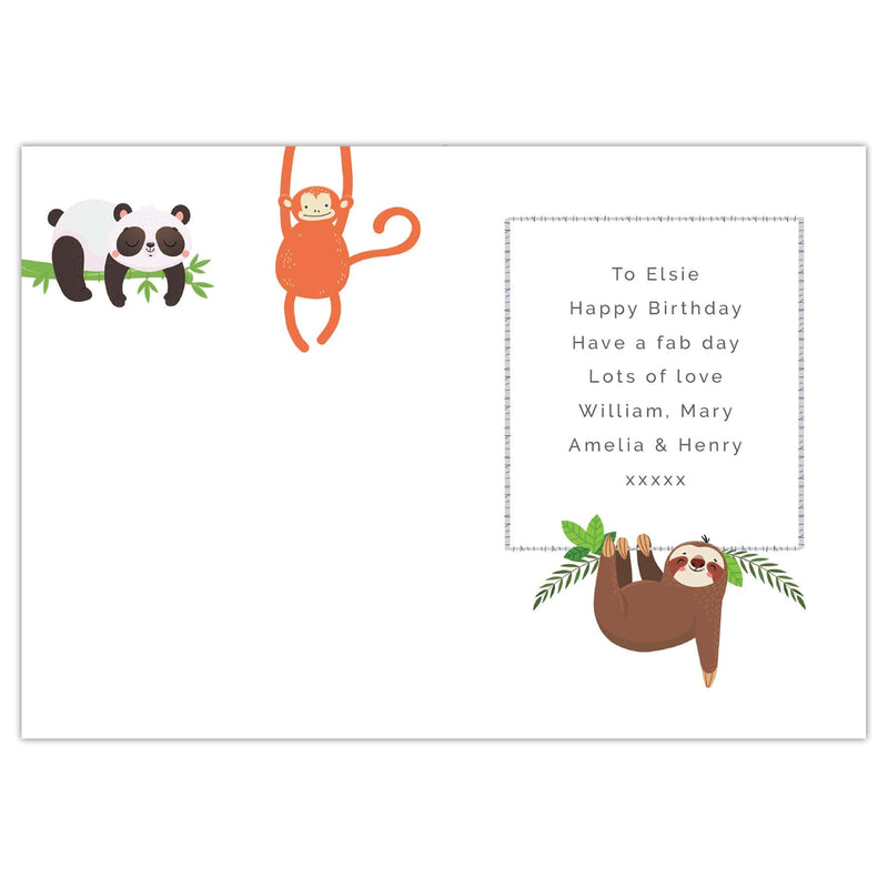 Personalised Memento Greetings Cards Personalised Animal Birthday Card
