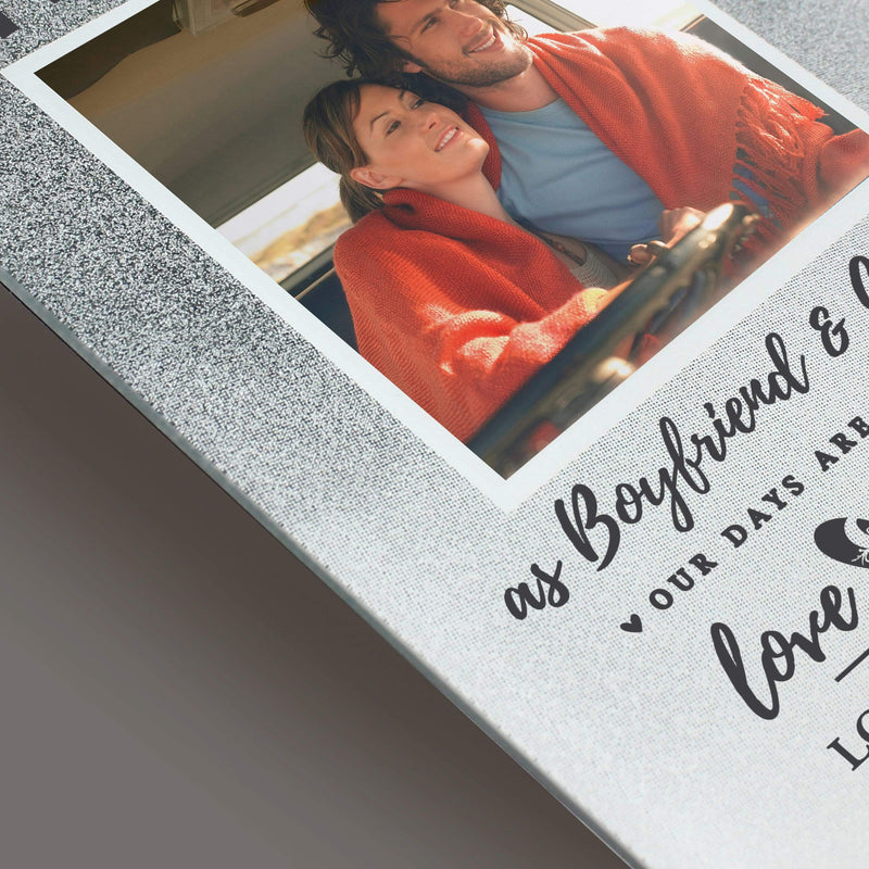 Personalised Memento Photo Frames, Albums and Guestbooks Personalised Anniversary 4x4 Glitter Glass Photo Frame