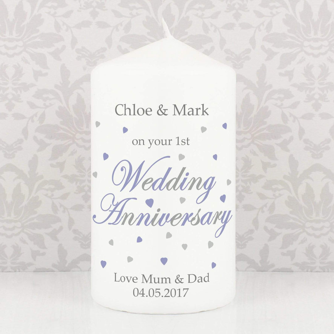 Personalised Memento Candles &amp; Reed Diffusers Personalised Anniversary Candle
