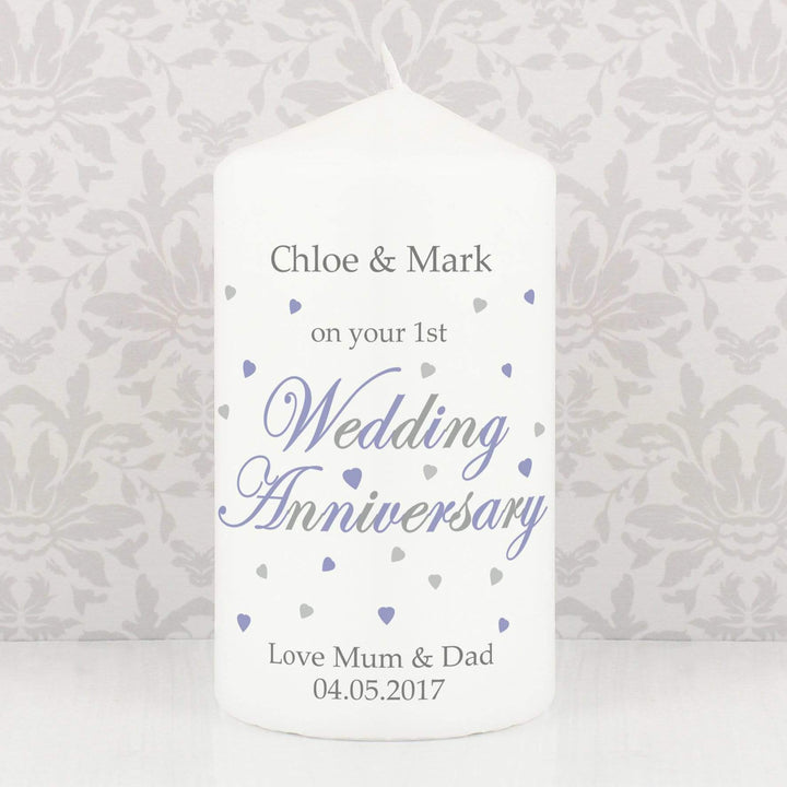 Personalised Memento Candles &amp; Reed Diffusers Personalised Anniversary Candle