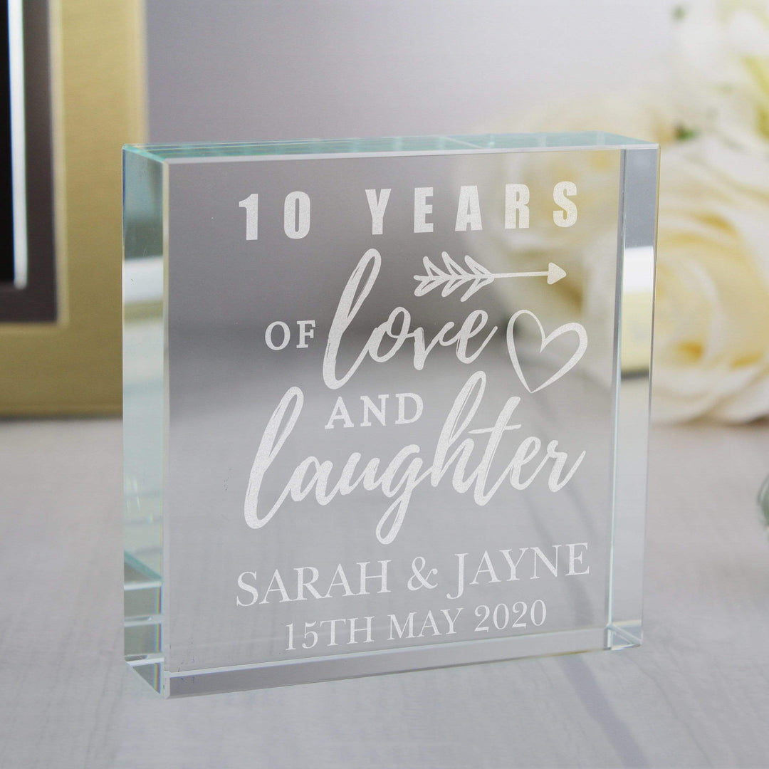Personalised Memento Ornaments Personalised Anniversary Large Crystal Token