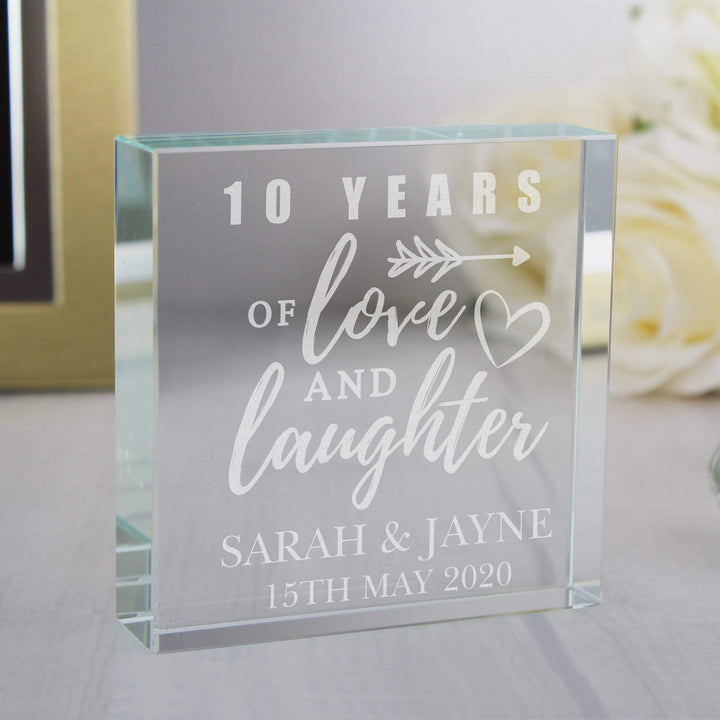 Personalised Memento Ornaments Personalised Anniversary Large Crystal Token