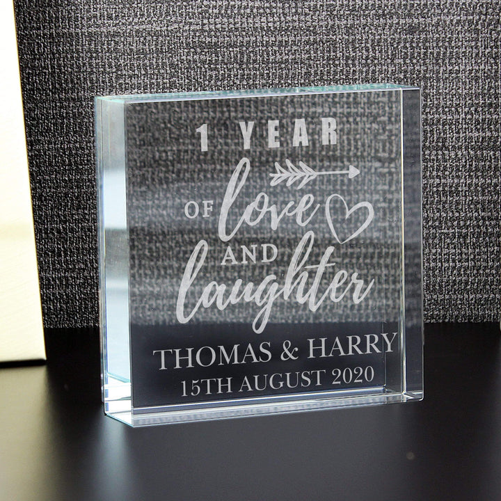 Personalised Memento Ornaments Personalised Anniversary Large Crystal Token