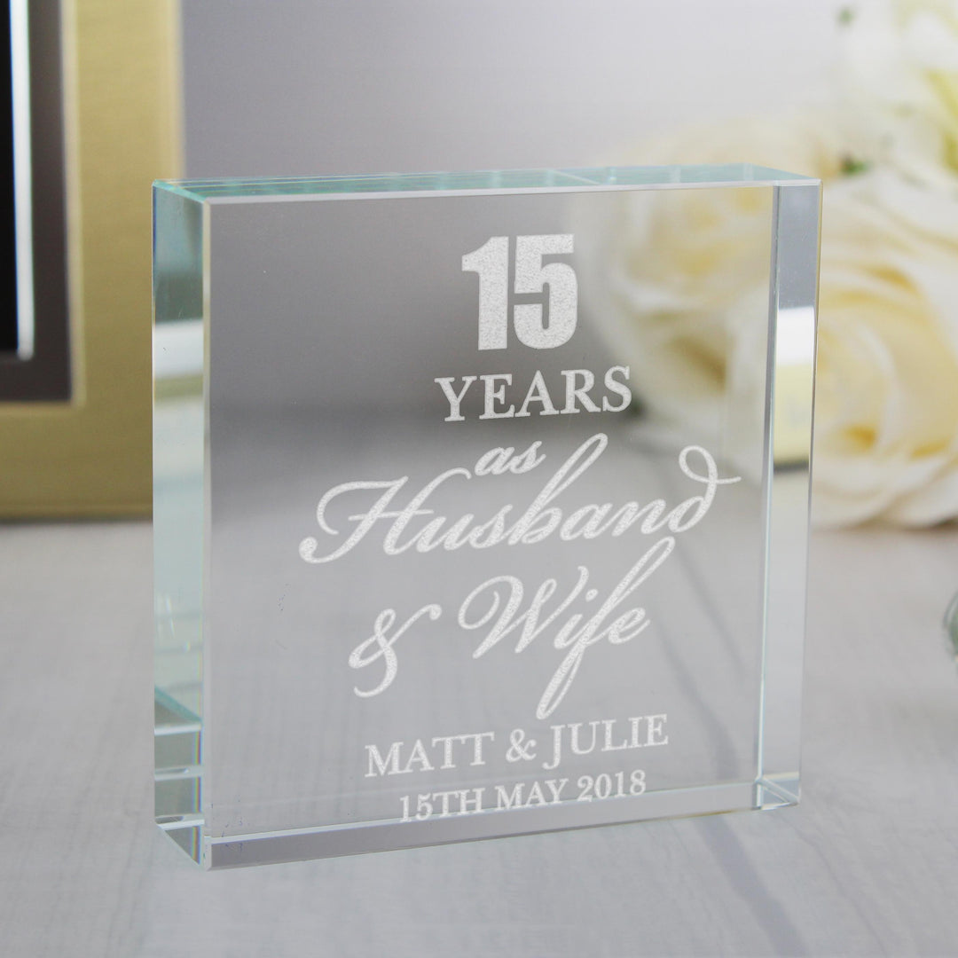 Personalised Memento Personalised Anniversary Large Crystal Token