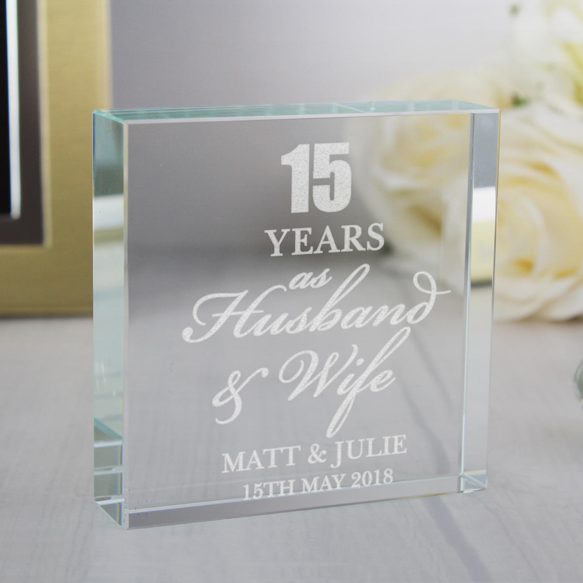 Personalised Memento Personalised Anniversary Large Crystal Token