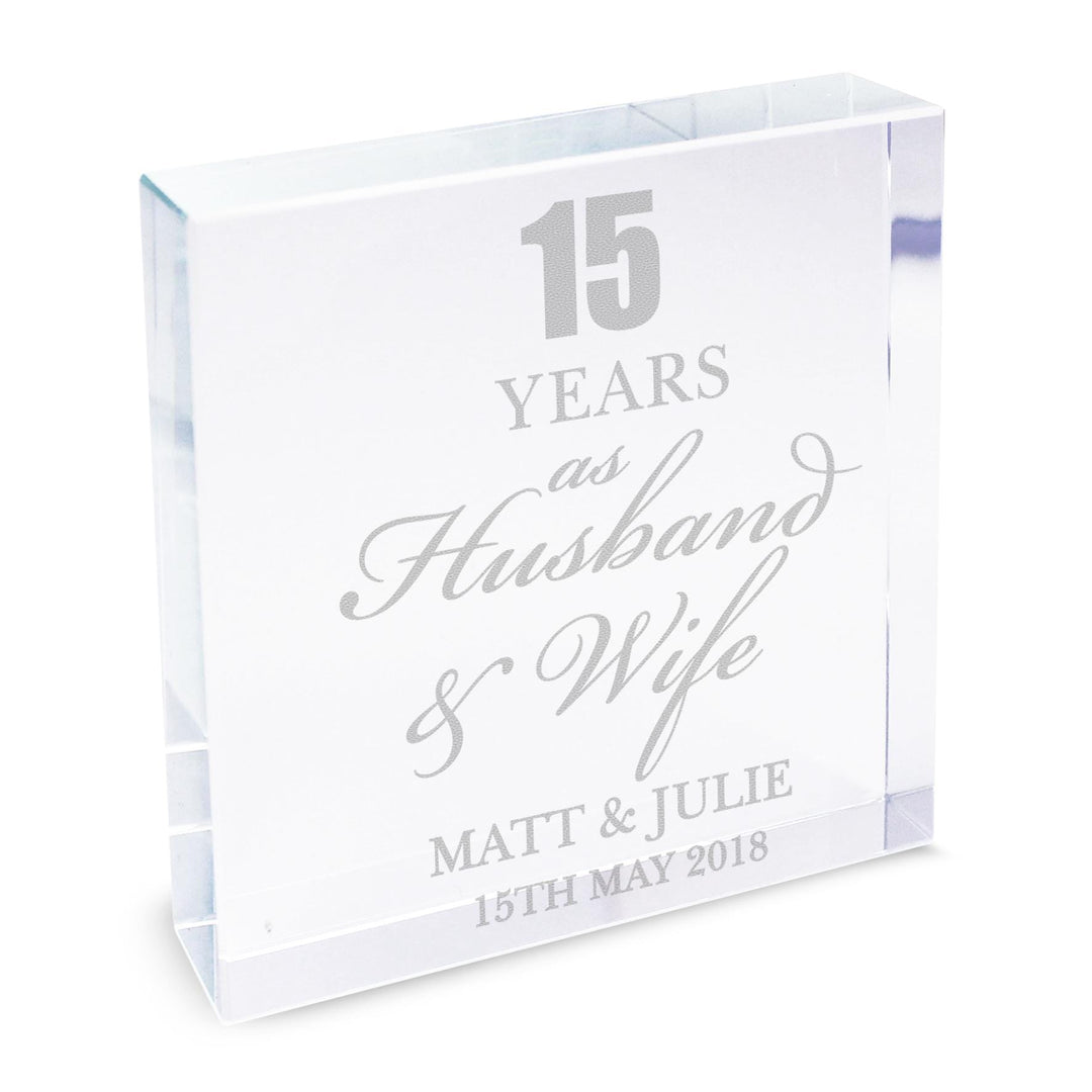 Personalised Memento Personalised Anniversary Large Crystal Token