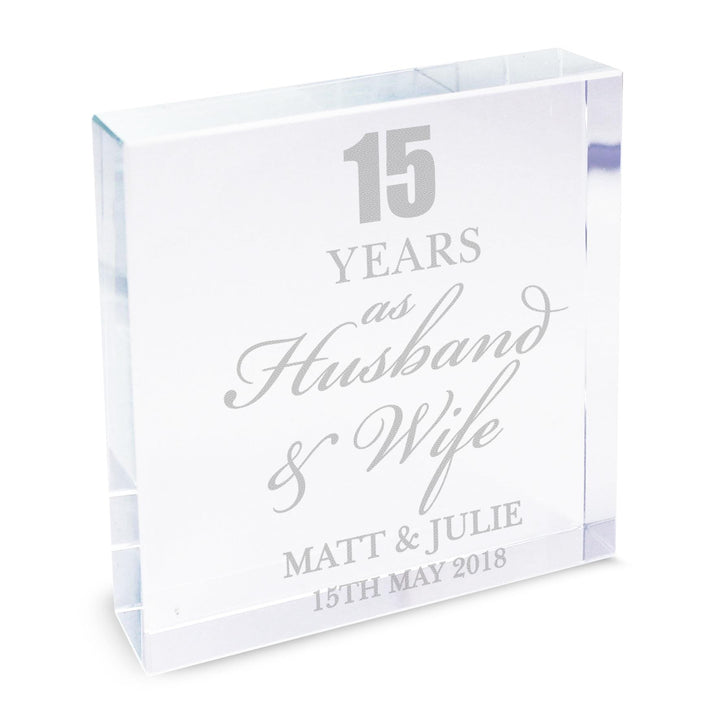 Personalised Memento Personalised Anniversary Large Crystal Token
