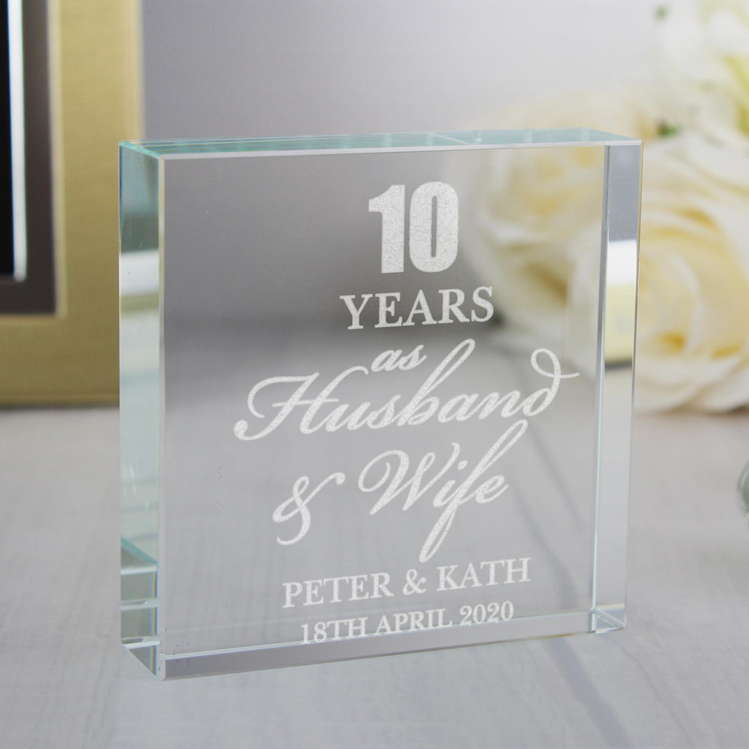 Personalised Memento Personalised Anniversary Large Crystal Token