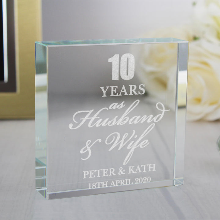 Personalised Memento Personalised Anniversary Large Crystal Token