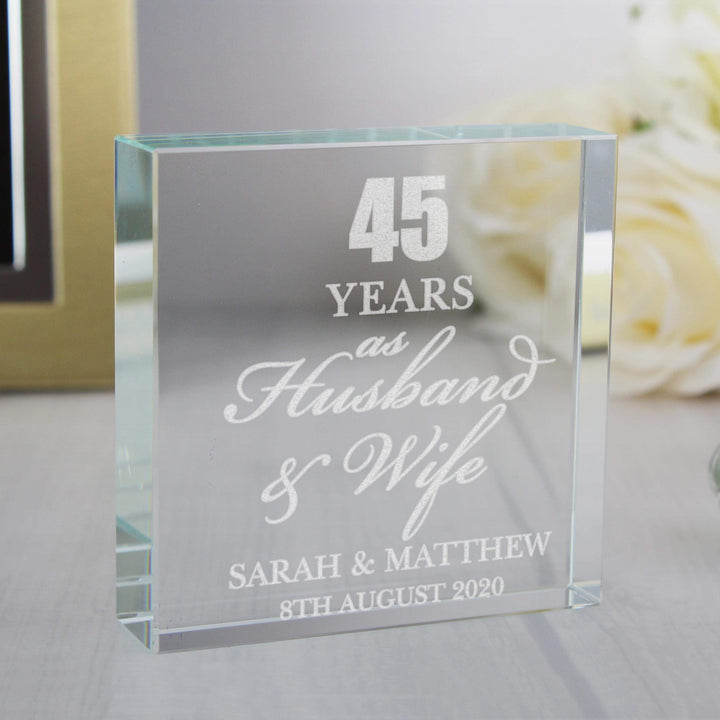 Personalised Memento Personalised Anniversary Large Crystal Token