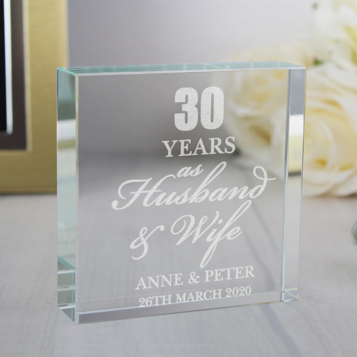 Personalised Memento Personalised Anniversary Large Crystal Token