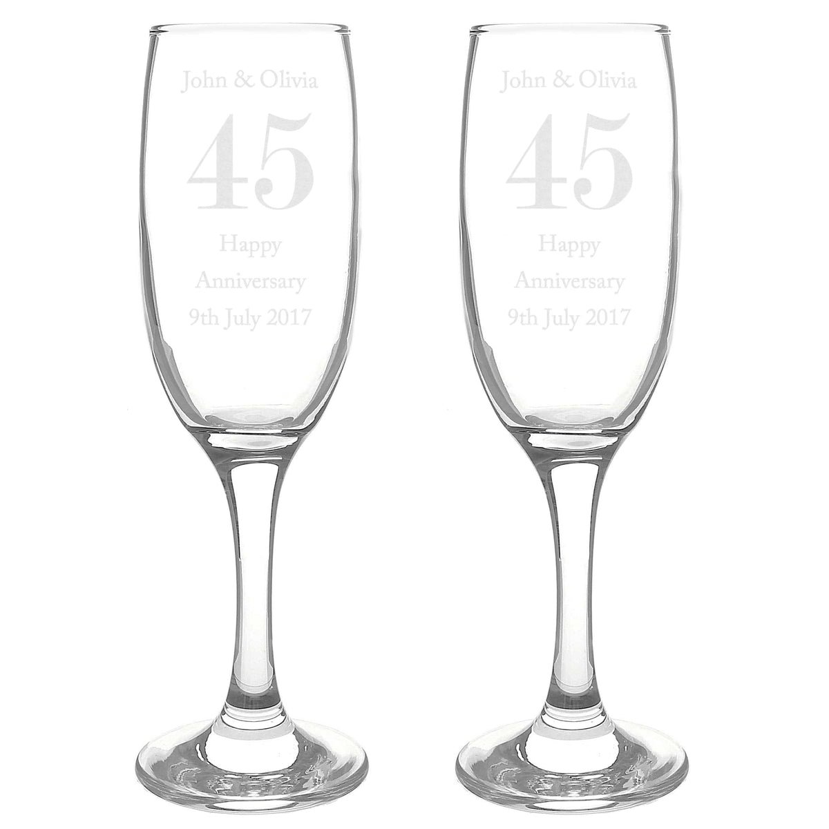 Personalised Memento Glasses & Barware Personalised Anniversary Pair of Flutes with Gift Box