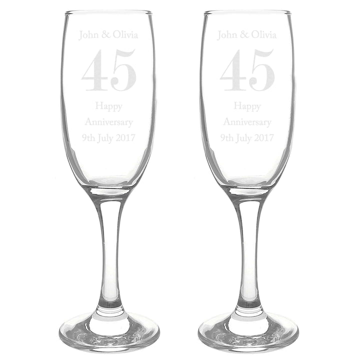 Personalised Memento Glasses &amp; Barware Personalised Anniversary Pair of Flutes with Gift Box