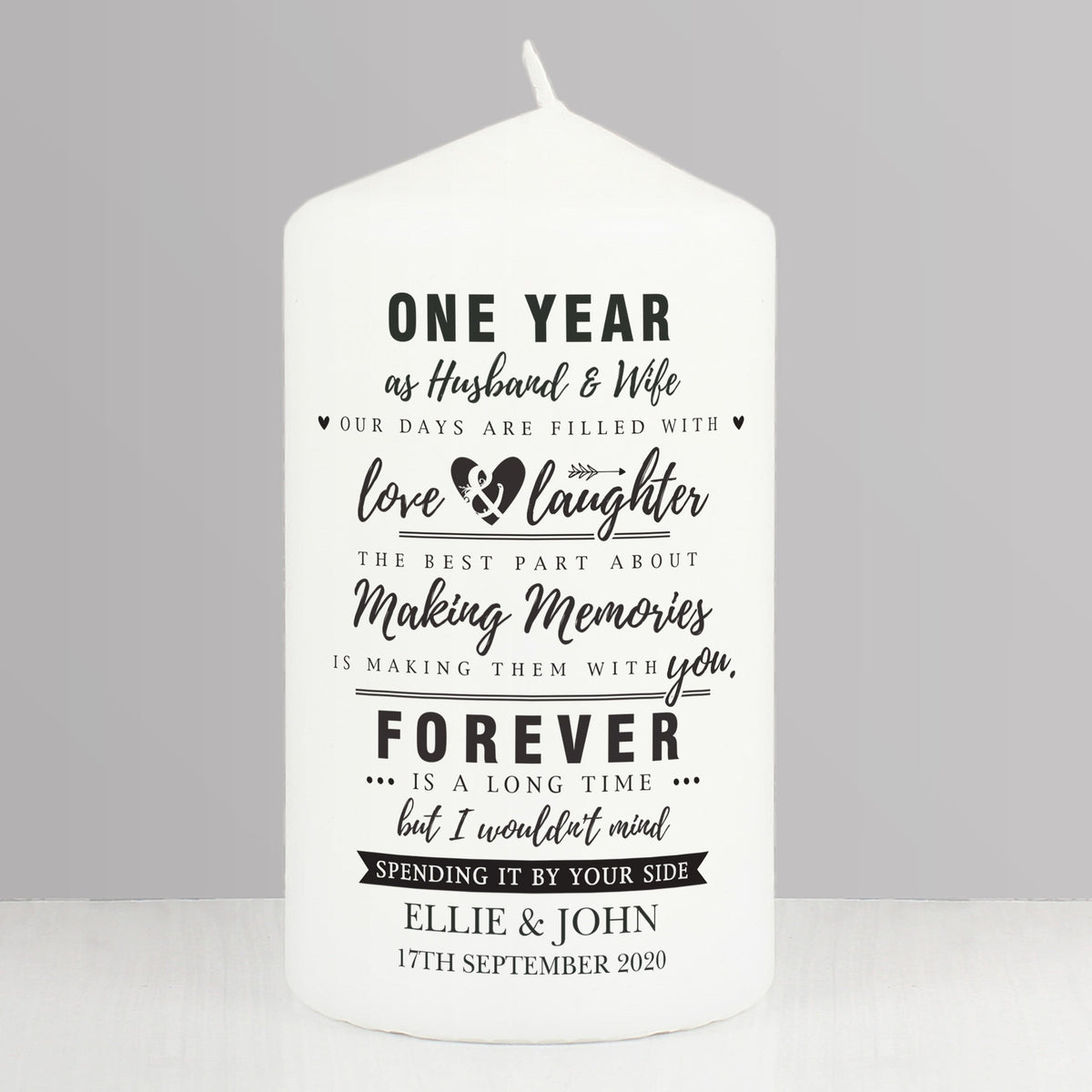 Personalised Memento Candles & Reed Diffusers Personalised Anniversary Pillar Candle