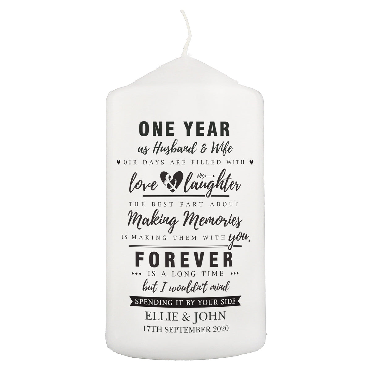Personalised Memento Candles & Reed Diffusers Personalised Anniversary Pillar Candle