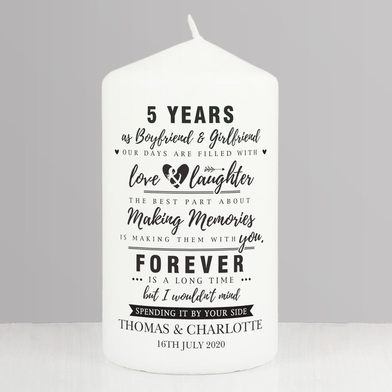 Personalised Memento Candles & Reed Diffusers Personalised Anniversary Pillar Candle