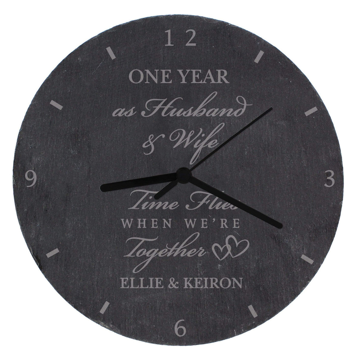 Personalised Memento Clocks & Watches Personalised Anniversary Slate Clock