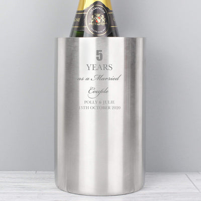Personalised Memento Glasses & Barware Personalised Anniversary Wine Cooler