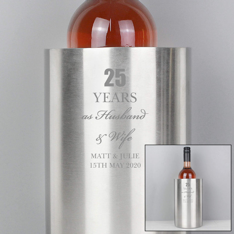 Personalised Memento Glasses & Barware Personalised Anniversary Wine Cooler
