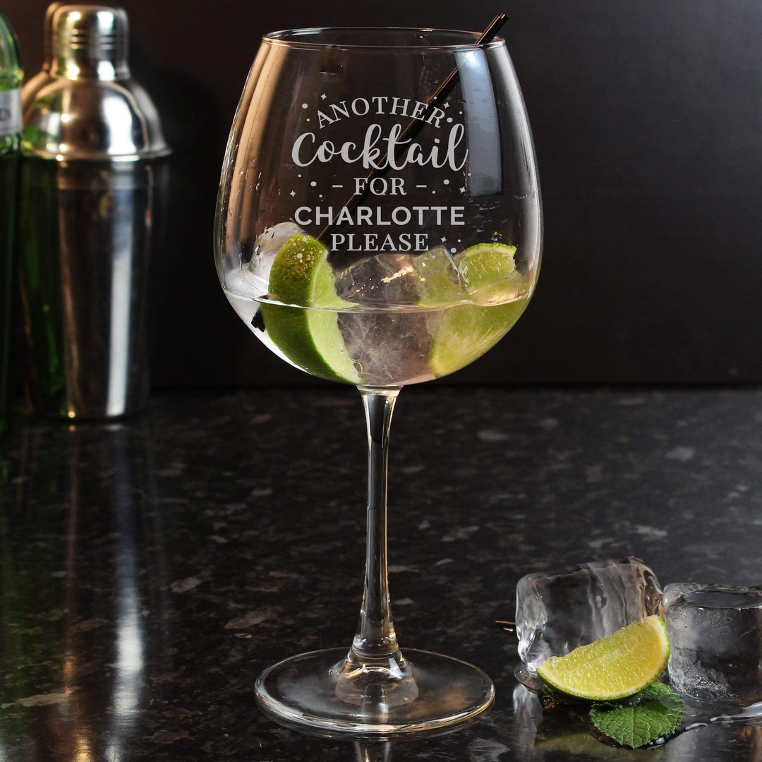 Personalised Memento Glasses &amp; Barware Personalised Another Cocktail Balloon Glass
