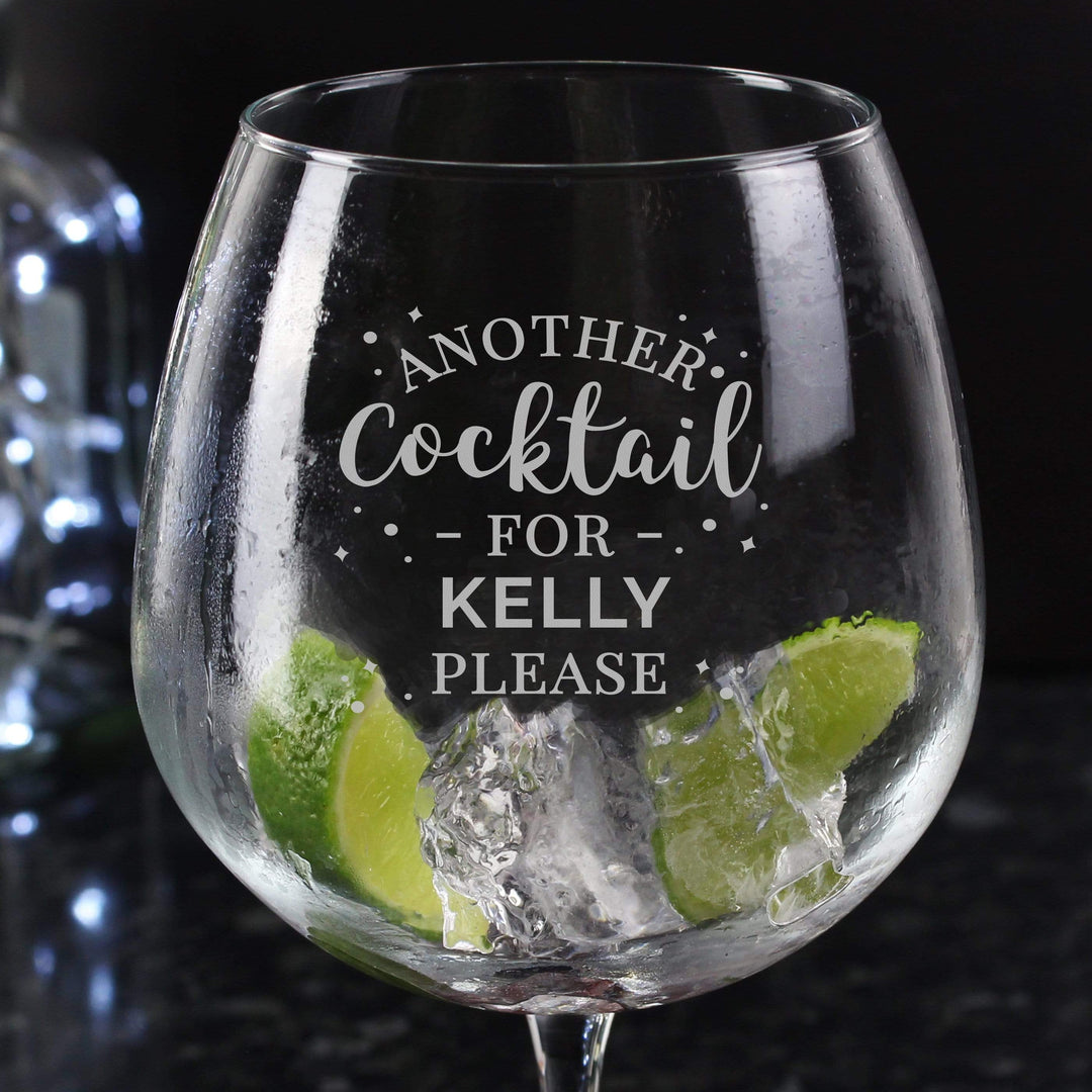 Personalised Memento Glasses &amp; Barware Personalised Another Cocktail Balloon Glass
