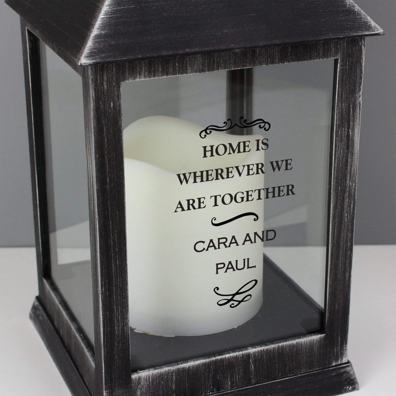 Personalised Memento LED Lights, Candles & Decorations Personalised Antique Scroll Rustic Black Lantern