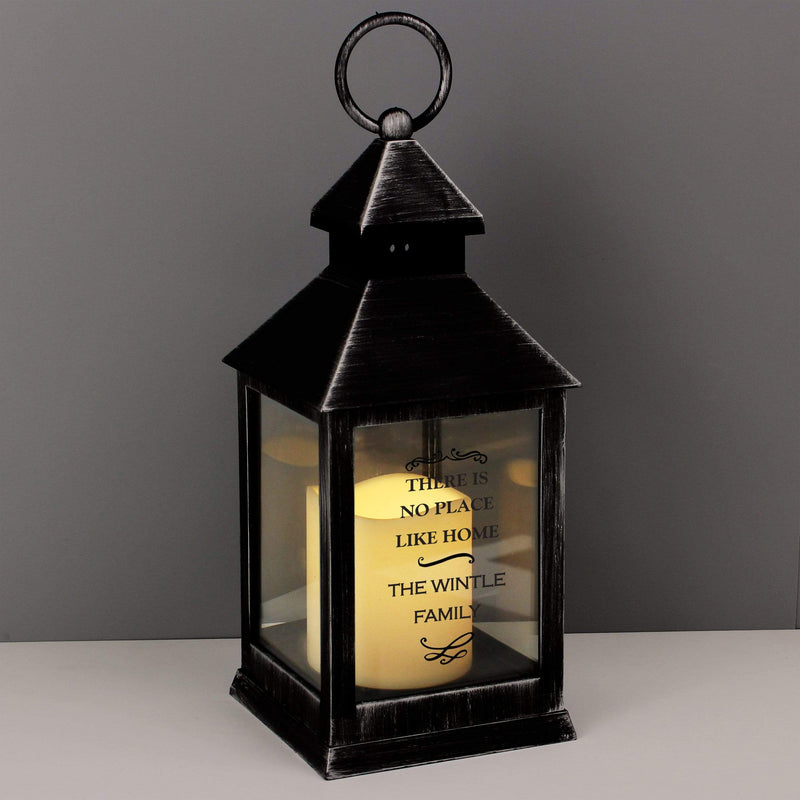 Personalised Memento LED Lights, Candles & Decorations Personalised Antique Scroll Rustic Black Lantern