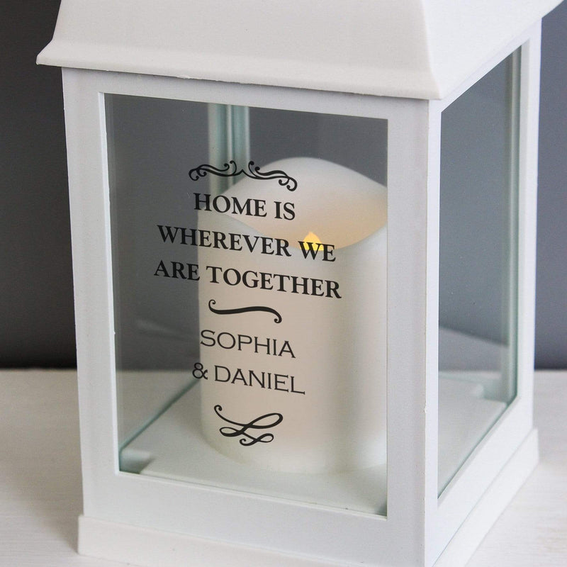 Personalised Memento LED Lights, Candles & Decorations Personalised Antique Scroll White Lantern